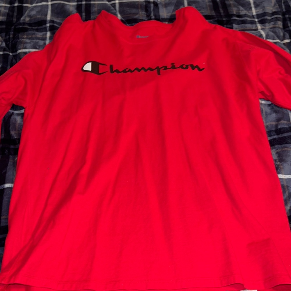 Mens long sleeve red champion shirt